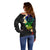 Polynesian Spiral Tribal Tattoo Off Shoulder Sweater Fanciful Color