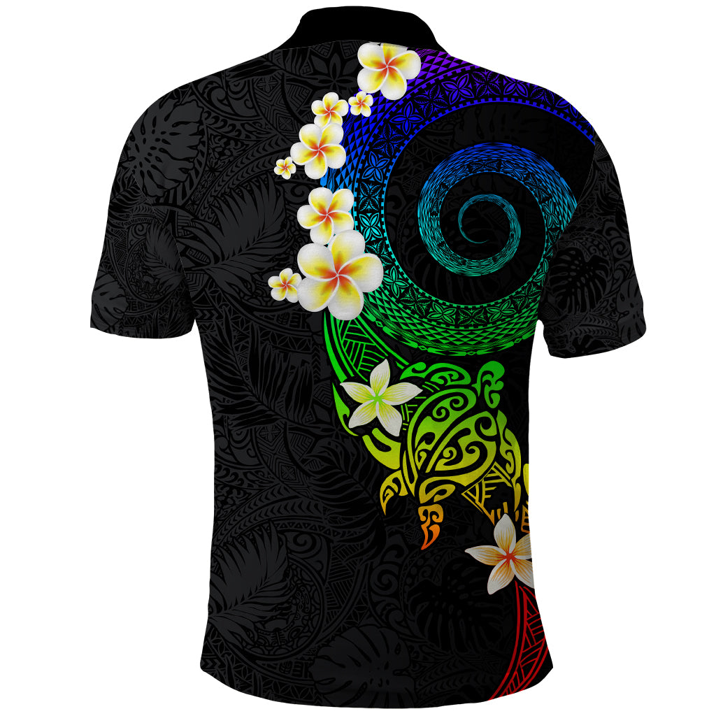 Polynesian Spiral Tribal Tattoo Polo Shirt Fanciful Color
