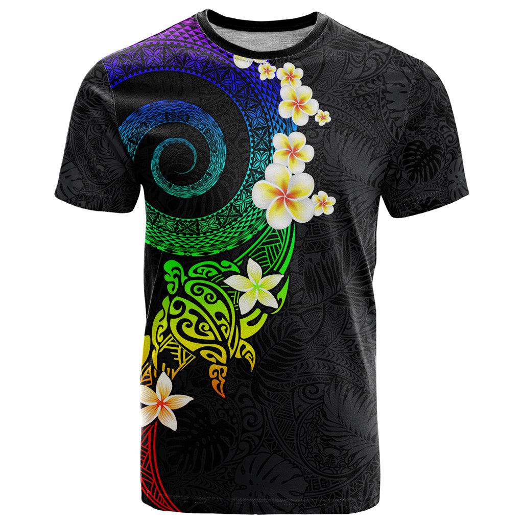 Polynesian Spiral Tribal Tattoo T Shirt Fanciful Color LT03 Black - Polynesian Pride