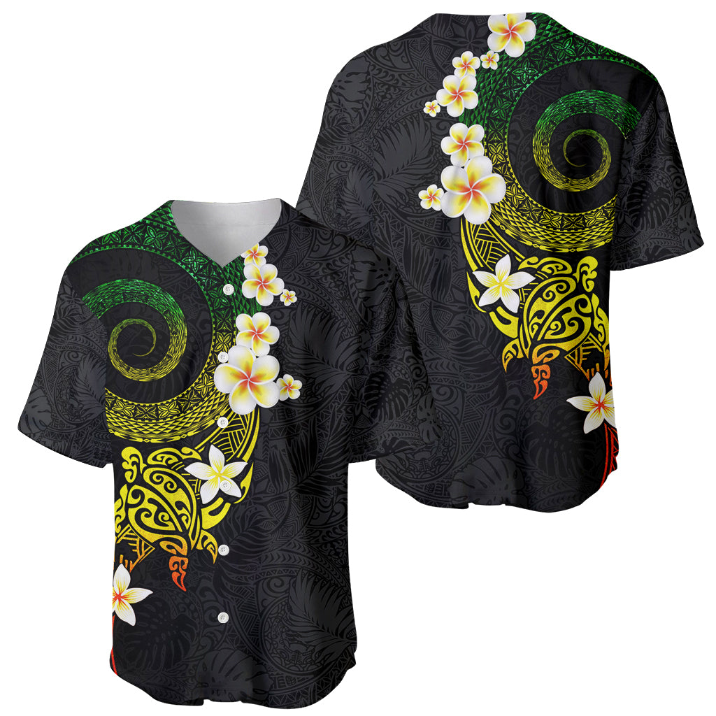 Polynesian Spiral Tribal Tattoo Baseball Jersey Reggae Color