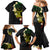 Polynesian Spiral Tribal Tattoo Family Matching Mermaid Dress and Hawaiian Shirt Reggae Color