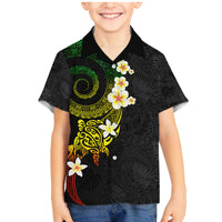 Polynesian Spiral Tribal Tattoo Family Matching Mermaid Dress and Hawaiian Shirt Reggae Color