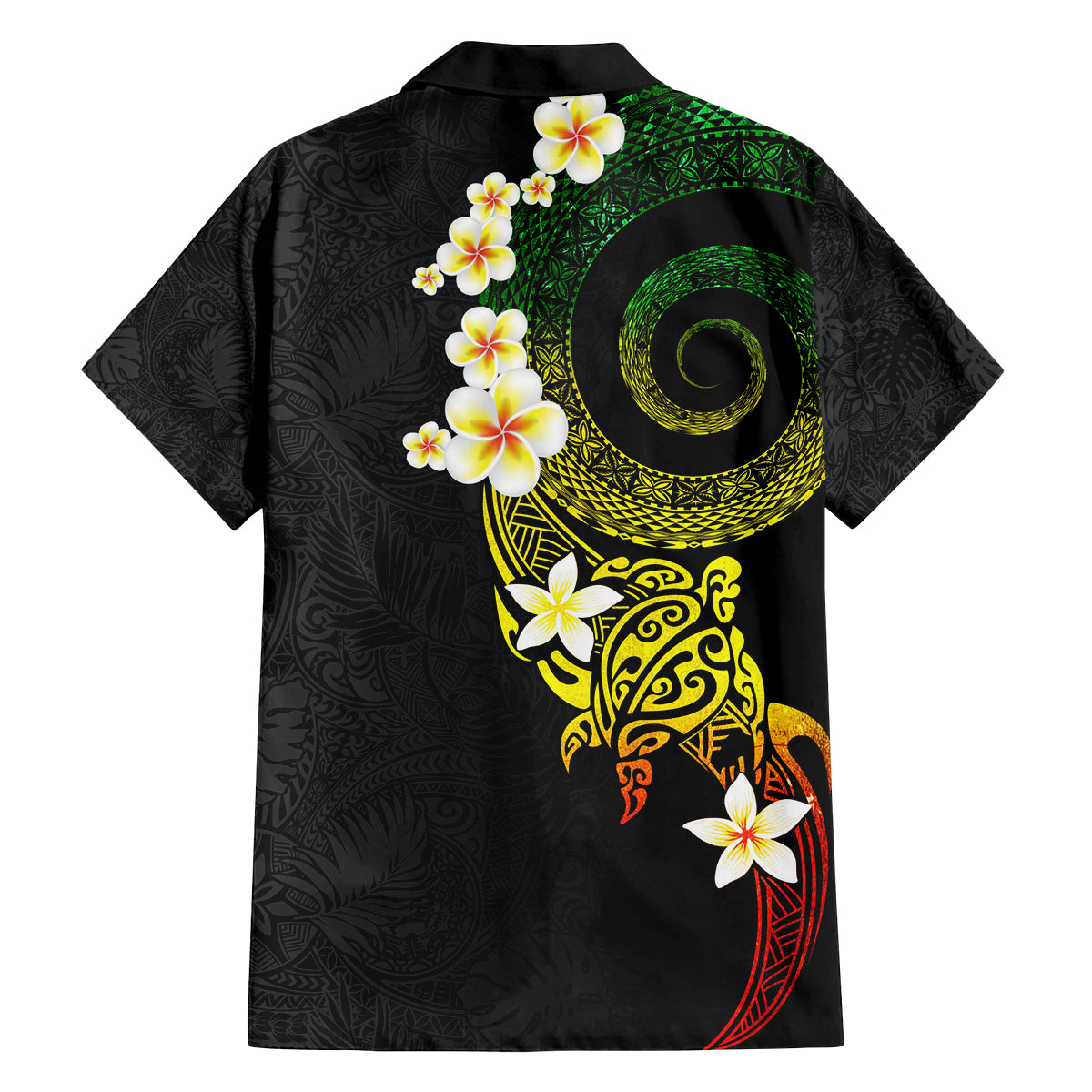 Polynesian Spiral Tribal Tattoo Family Matching Off The Shoulder Long Sleeve Dress and Hawaiian Shirt Reggae Color LT03 - Polynesian Pride
