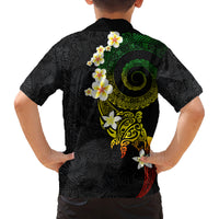 Polynesian Spiral Tribal Tattoo Family Matching Off Shoulder Maxi Dress and Hawaiian Shirt Reggae Color LT03 - Polynesian Pride
