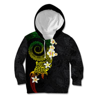 Polynesian Spiral Tribal Tattoo Kid Hoodie Reggae Color