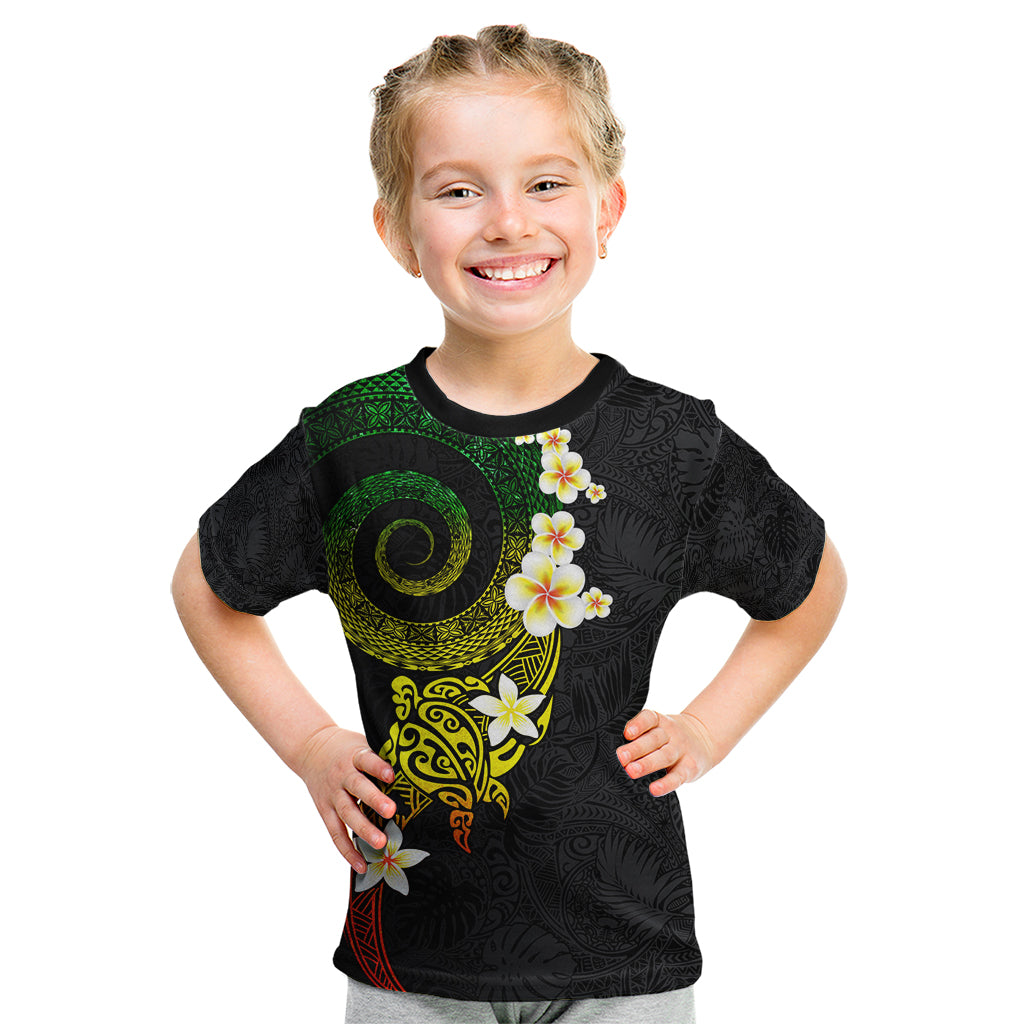 Polynesian Spiral Tribal Tattoo Kid T Shirt Reggae Color LT03 Reggae - Polynesian Pride