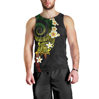 Polynesian Spiral Tribal Tattoo Men Tank Top Reggae Color