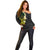 Polynesian Spiral Tribal Tattoo Off Shoulder Sweater Reggae Color