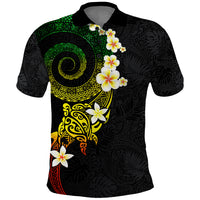 Polynesian Spiral Tribal Tattoo Polo Shirt Reggae Color