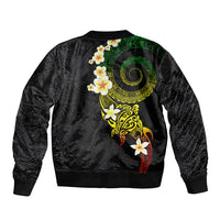 Polynesian Spiral Tribal Tattoo Sleeve Zip Bomber Jacket Reggae Color