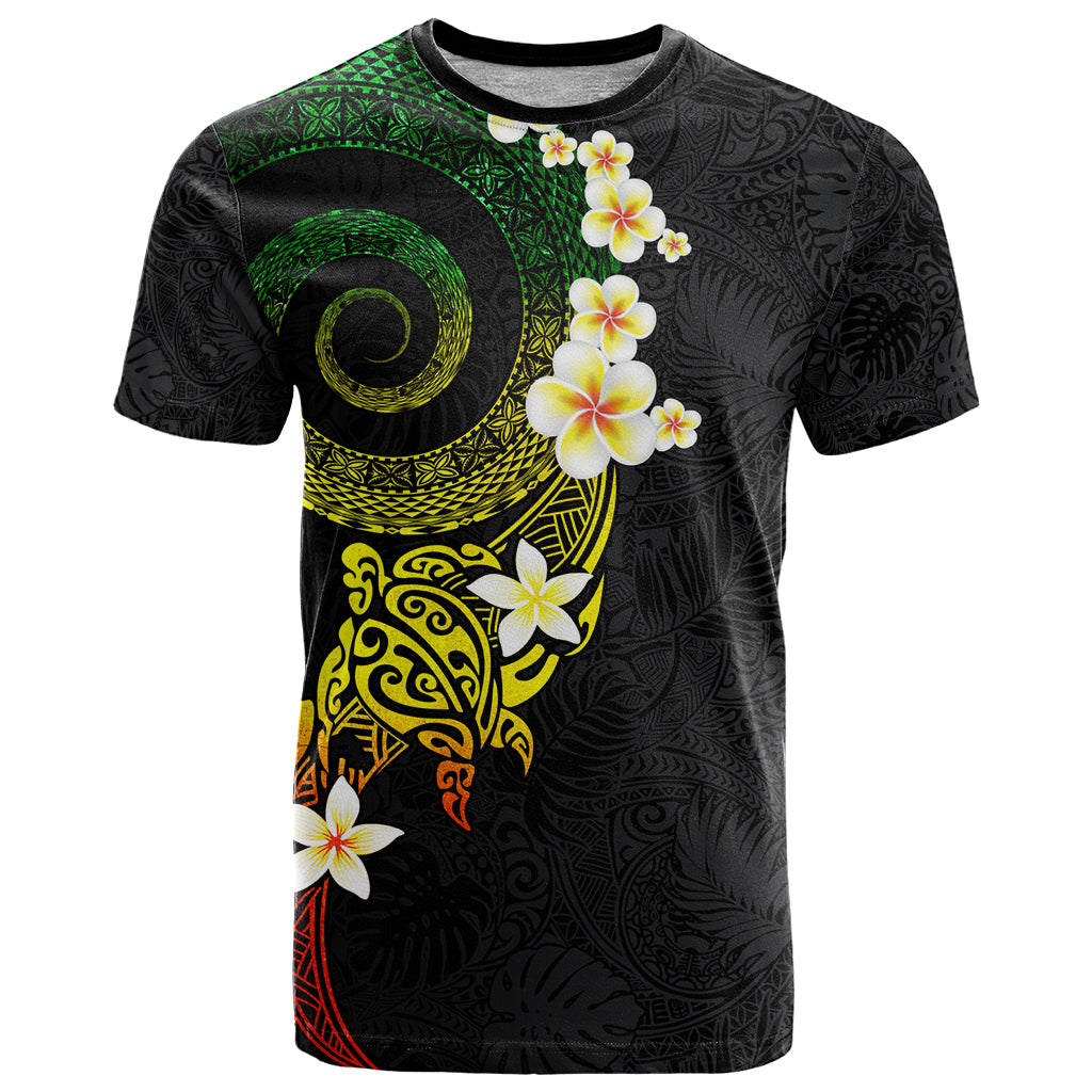 Polynesian Spiral Tribal Tattoo T Shirt Reggae Color LT03 Reggae - Polynesian Pride