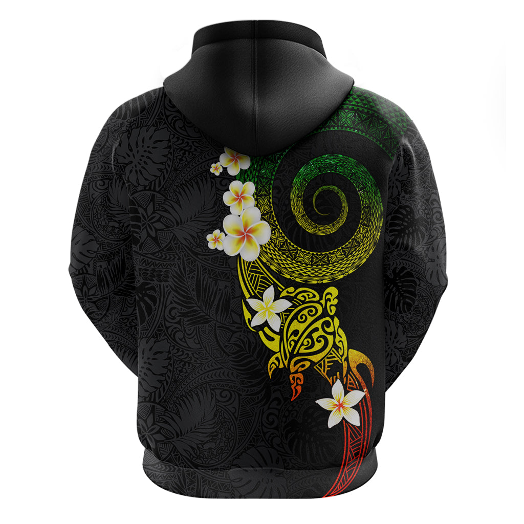 Polynesian Spiral Tribal Tattoo Zip Hoodie Reggae Color