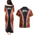 Hawaii Lei and Hibiscus Flowers Tribal Couples Matching Puletasi and Hawaiian Shirt Patchwork Abstract Vintage