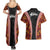 Hawaii Lei and Hibiscus Flowers Tribal Couples Matching Summer Maxi Dress and Hawaiian Shirt Patchwork Abstract Vintage