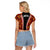 Hawaii Lei and Hibiscus Flowers Tribal Raglan Cropped T Shirt Patchwork Abstract Vintage