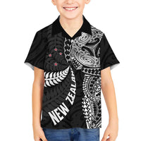 Aotearoa Volleyball Custom Hawaiian Shirt Silver Ferns and Maori Tribal Black LT03 - Polynesian Pride