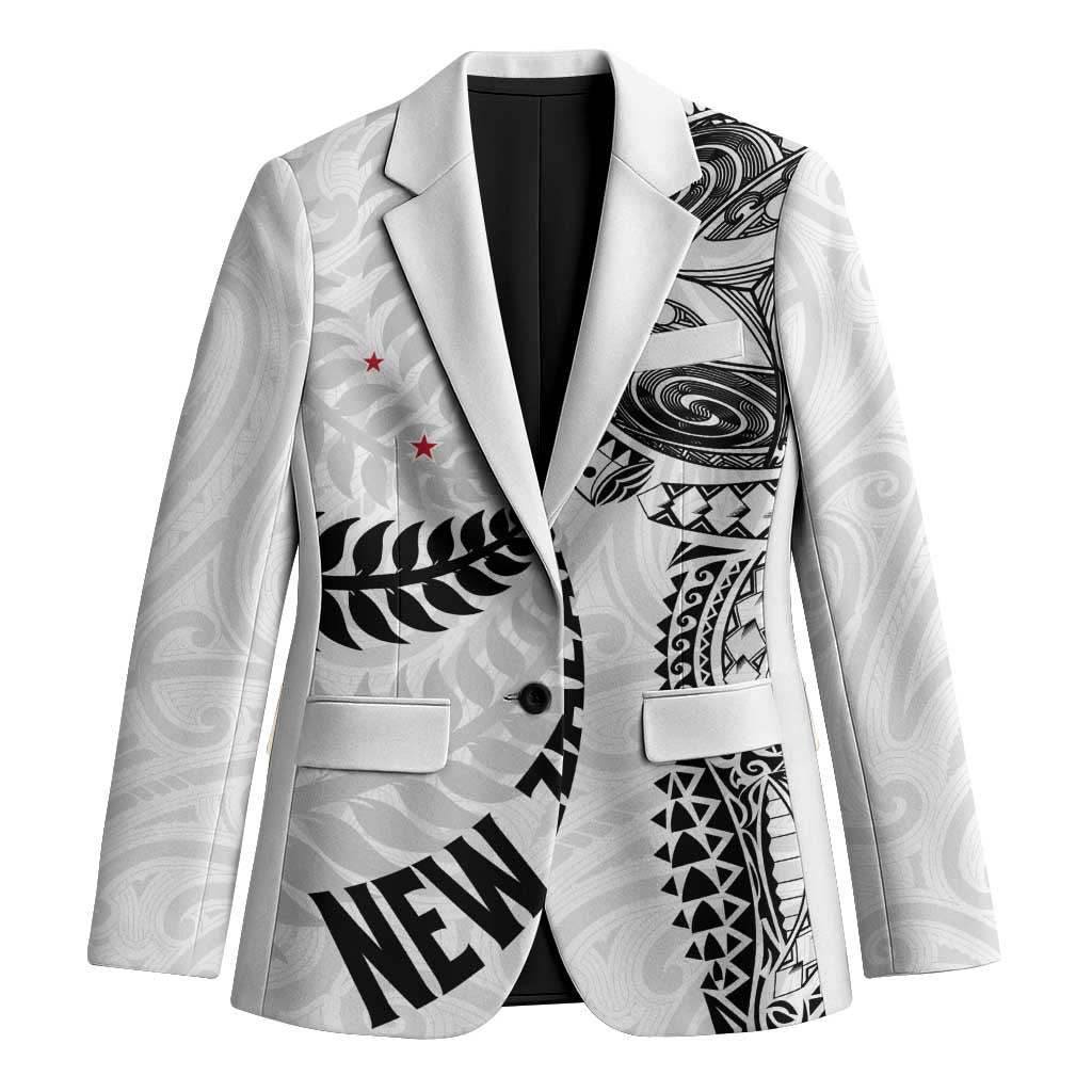 Aotearoa Volleyball Custom Blazer Silver Ferns and Maori Tribal White