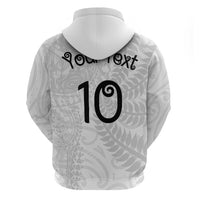 Aotearoa Volleyball Custom Zip Hoodie Silver Ferns and Maori Tribal White LT03 - Polynesian Pride