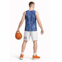 New Zealand Sea Animals Basketball Jersey with Maori Koru Tribal Tattoo and Silver Ferns Aquatic Style