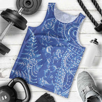 New Zealand Sea Animals Men Tank Top with Maori Koru Tribal Tattoo and Silver Ferns Aquatic Style