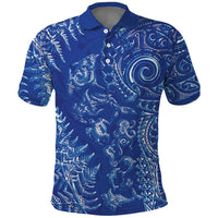 New Zealand Sea Animals Polo Shirt with Maori Koru Tribal Tattoo and Silver Ferns Aquatic Style