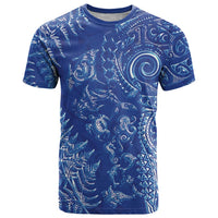 New Zealand Sea Animals T Shirt with Maori Koru Tribal Tattoo and Silver Ferns Aquatic Style