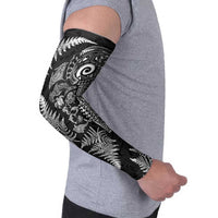 New Zealand Sea Animals Arm Sleeves with Maori Koru Tribal Tattoo and Silver Ferns Black Color