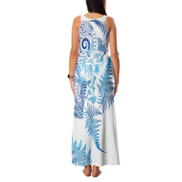 New Zealand Sea Animals Family Matching Tank Maxi Dress and Hawaiian Shirt with Maori Koru Tribal Tattoo and Silver Ferns Galaxy Style