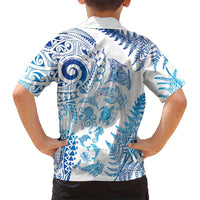 New Zealand Sea Animals Hawaiian Shirt with Maori Koru Tribal Tattoo and Silver Ferns Galaxy Style