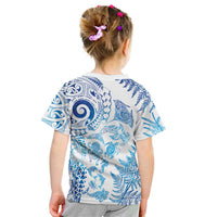 New Zealand Sea Animals Kid T Shirt with Maori Koru Tribal Tattoo and Silver Ferns Galaxy Style