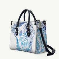 New Zealand Sea Animals Leather Bag with Maori Koru Tribal Tattoo and Silver Ferns Galaxy Style