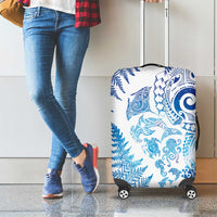 New Zealand Sea Animals Luggage Cover with Maori Koru Tribal Tattoo and Silver Ferns Galaxy Style