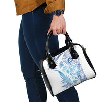 New Zealand Sea Animals Shoulder Handbag with Maori Koru Tribal Tattoo and Silver Ferns Galaxy Style