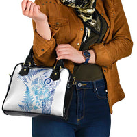New Zealand Sea Animals Shoulder Handbag with Maori Koru Tribal Tattoo and Silver Ferns Galaxy Style