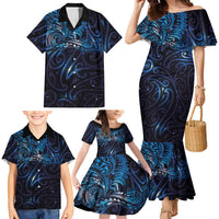 New Zealand New Year-Matariki Family Matching Mermaid Dress and Hawaiian Shirt Aotearoa Maori Tattoo Galaxy Sky