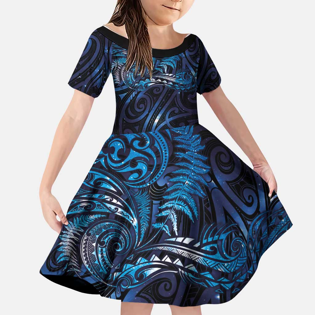New Zealand New Year-Matariki Family Matching Summer Maxi Dress and Hawaiian Shirt Aotearoa Maori Tattoo Galaxy Sky