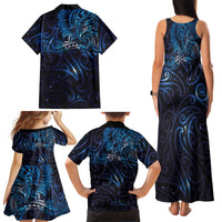 New Zealand New Year-Matariki Family Matching Tank Maxi Dress and Hawaiian Shirt Aotearoa Maori Tattoo Galaxy Sky