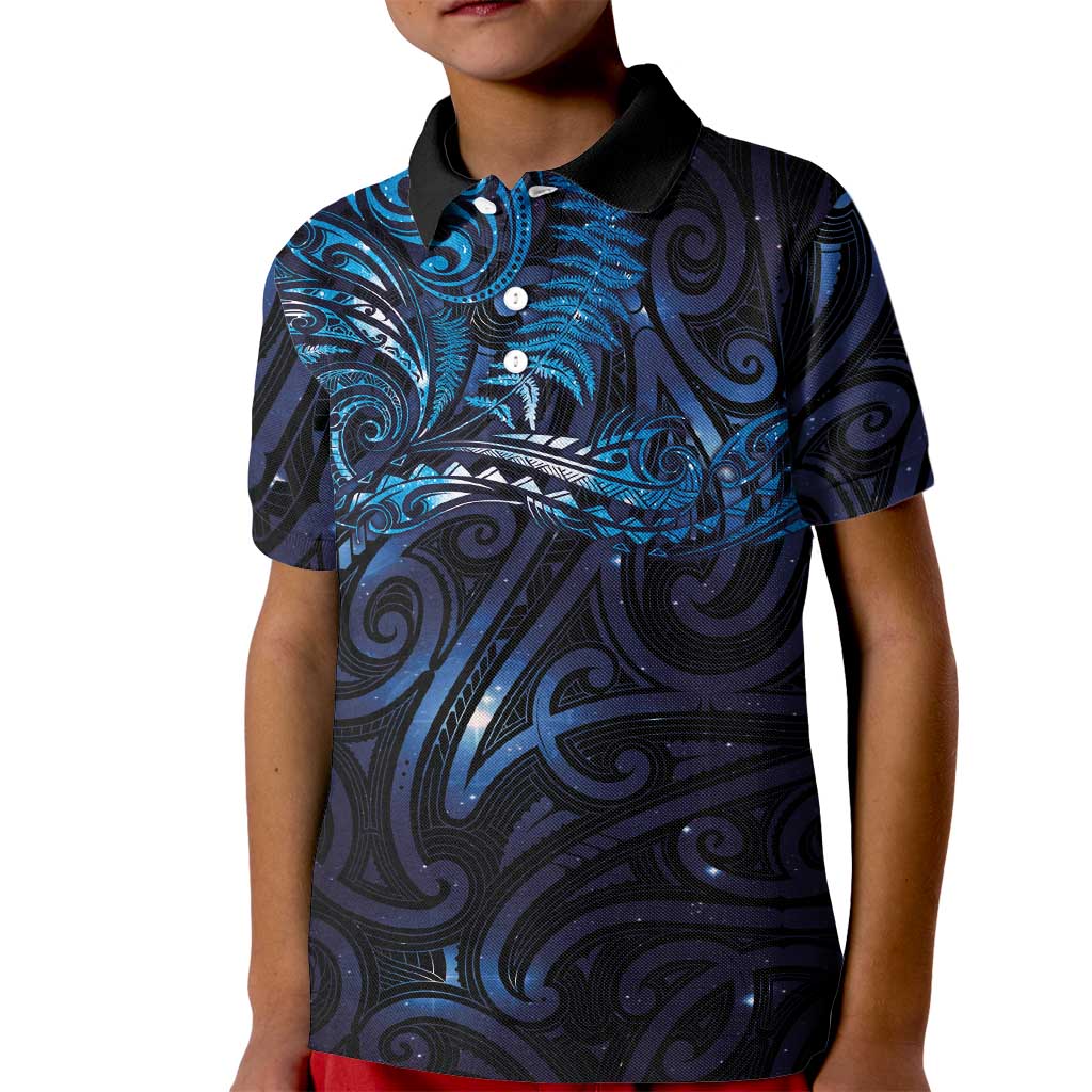 New Zealand New Year-Matariki Kid Polo Shirt Aotearoa Maori Tattoo Galaxy Sky