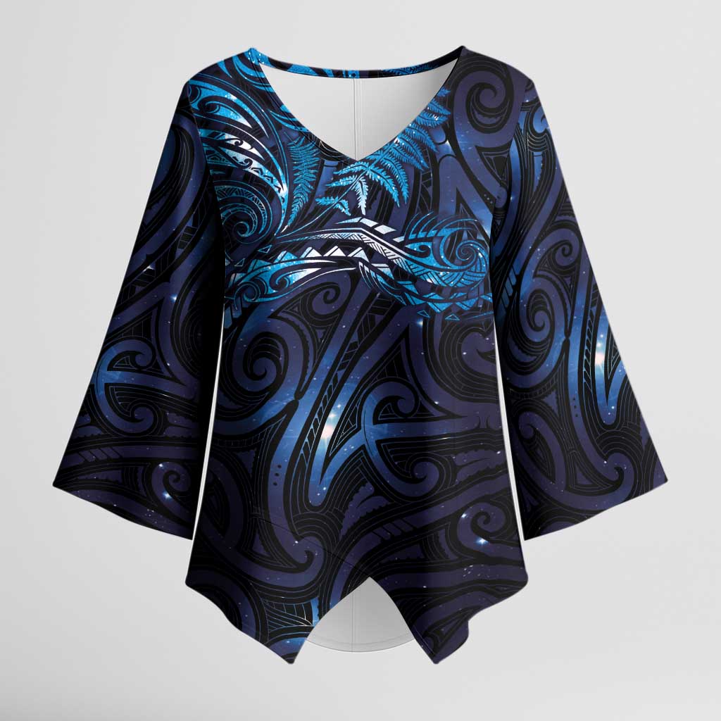 New Zealand New Year-Matariki Kimono Sleeve Blouse Aotearoa Maori Tattoo Galaxy Sky