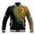 Vanuatu Tribal Tattoo with Namele Leaves Baseball Jacket