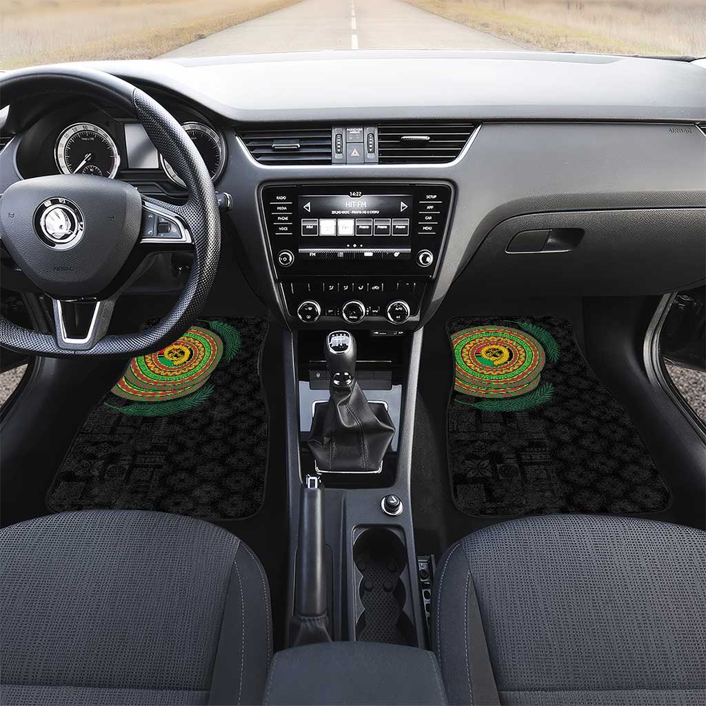 Vanuatu Tribal Tattoo with Namele Leaves Car Mats