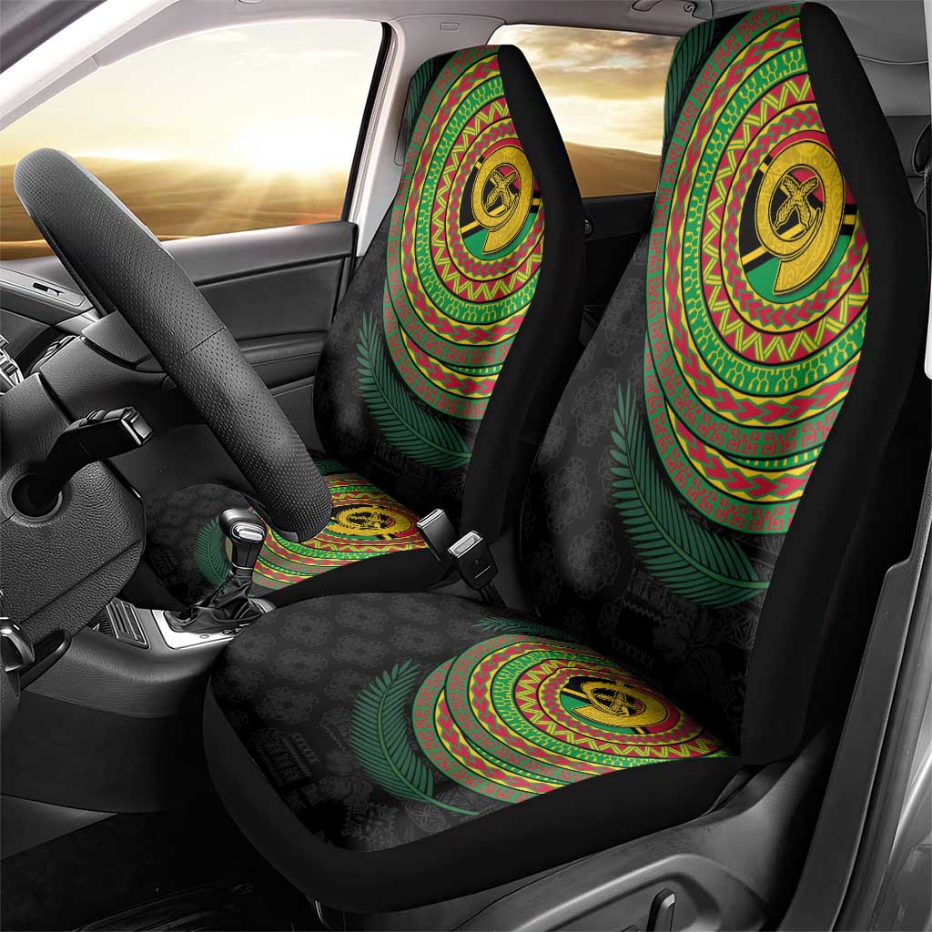 Vanuatu Tribal Tattoo with Namele Leaves Car Seat Cover