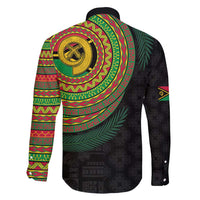 Vanuatu Tribal Tattoo with Namele Leaves Family Matching Short Sleeve Bodycon Dress and Hawaiian Shirt