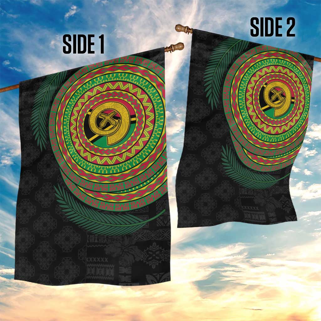 Vanuatu Tribal Tattoo with Namele Leaves Garden Flag