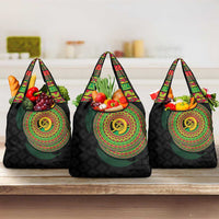 Vanuatu Tribal Tattoo with Namele Leaves Grocery Bag