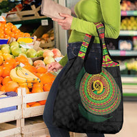 Vanuatu Tribal Tattoo with Namele Leaves Grocery Bag