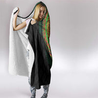 Vanuatu Tribal Tattoo with Namele Leaves Hooded Blanket