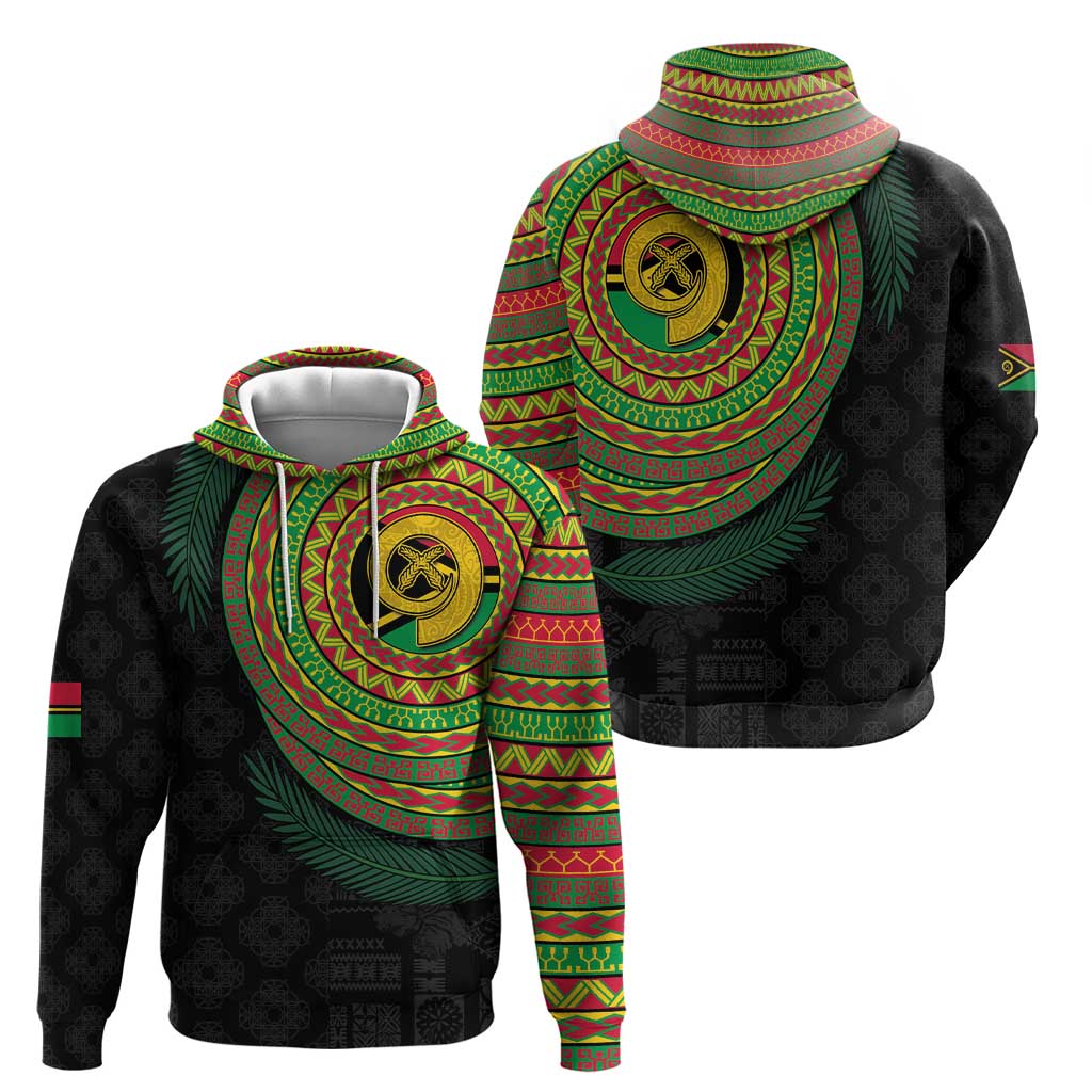 Vanuatu Tribal Tattoo with Namele Leaves Hoodie