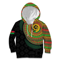 Vanuatu Tribal Tattoo with Namele Leaves Kid Hoodie