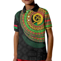 Vanuatu Tribal Tattoo with Namele Leaves Kid Polo Shirt